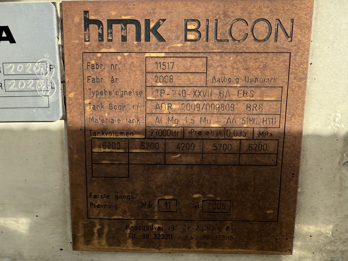 HMK Bilcon 27.000 l. ADR 5 Rum