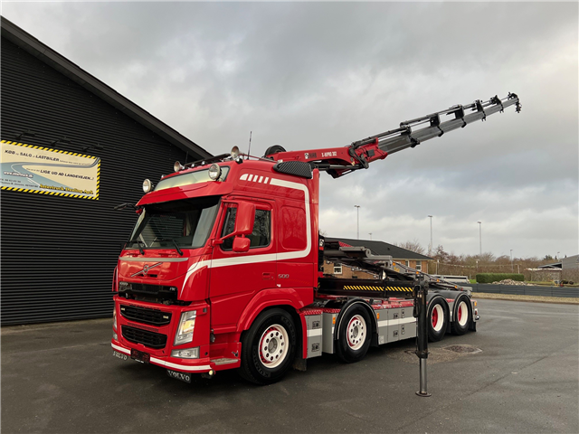 Volvo FM500 Globe Hiab X-Hipro 302 E6 kran og Sawo hejs