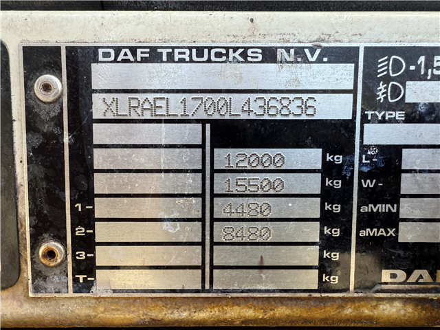 DAF LF45/220 4x2 Fragtlad & lift Euro 6