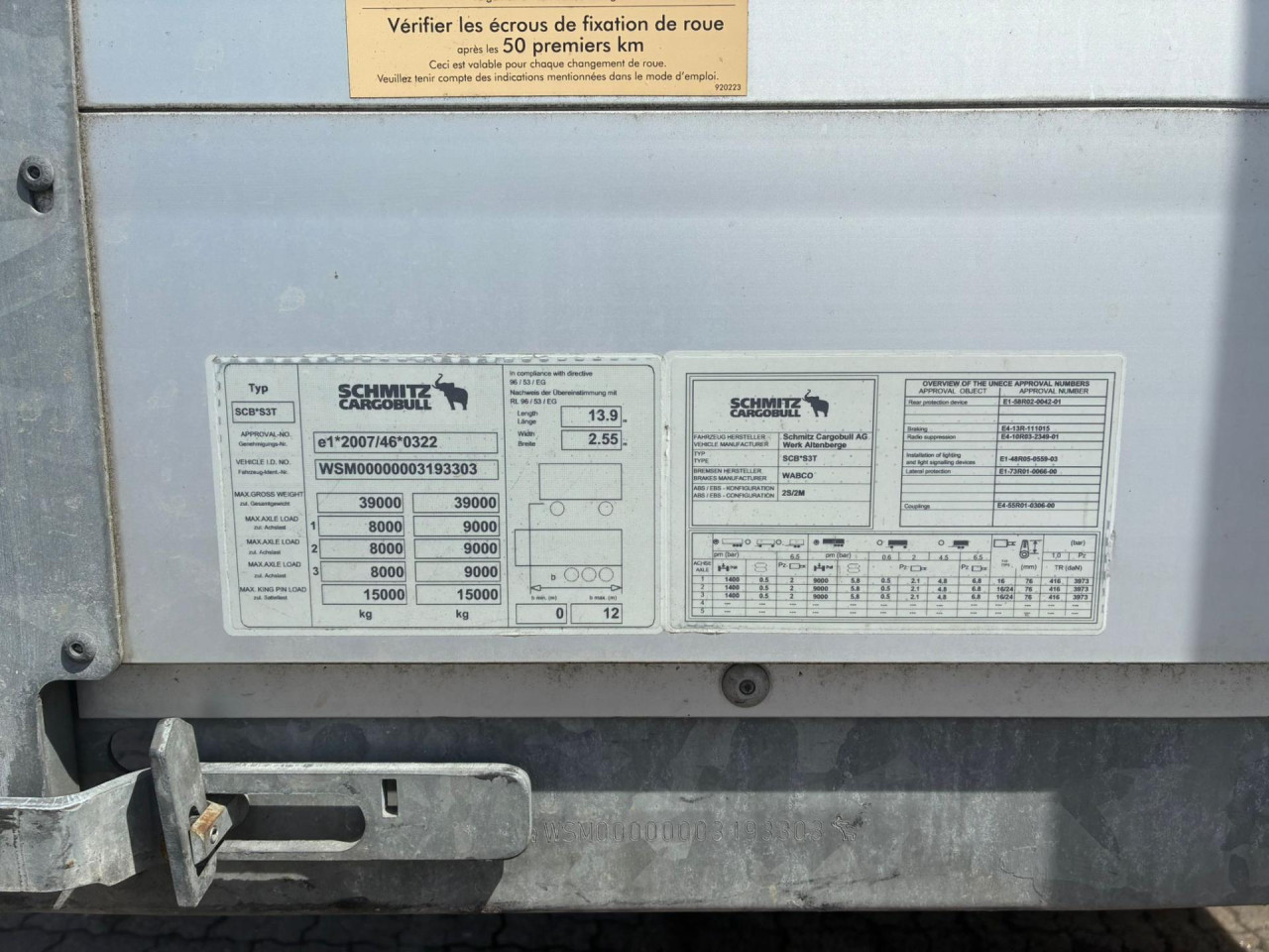Schmitz Schmitz trailer - Type: SCB*S3T