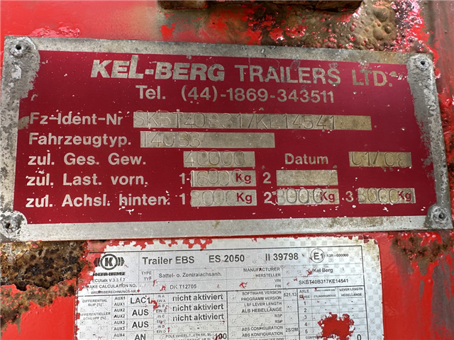 Kel-Berg 3 akslet Tip container chassis