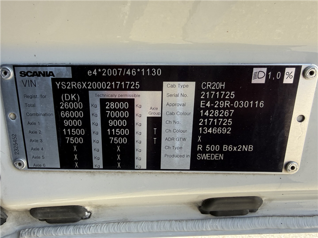 Scania R500 NGS CR20H 26 m3 Silo / Kompressor