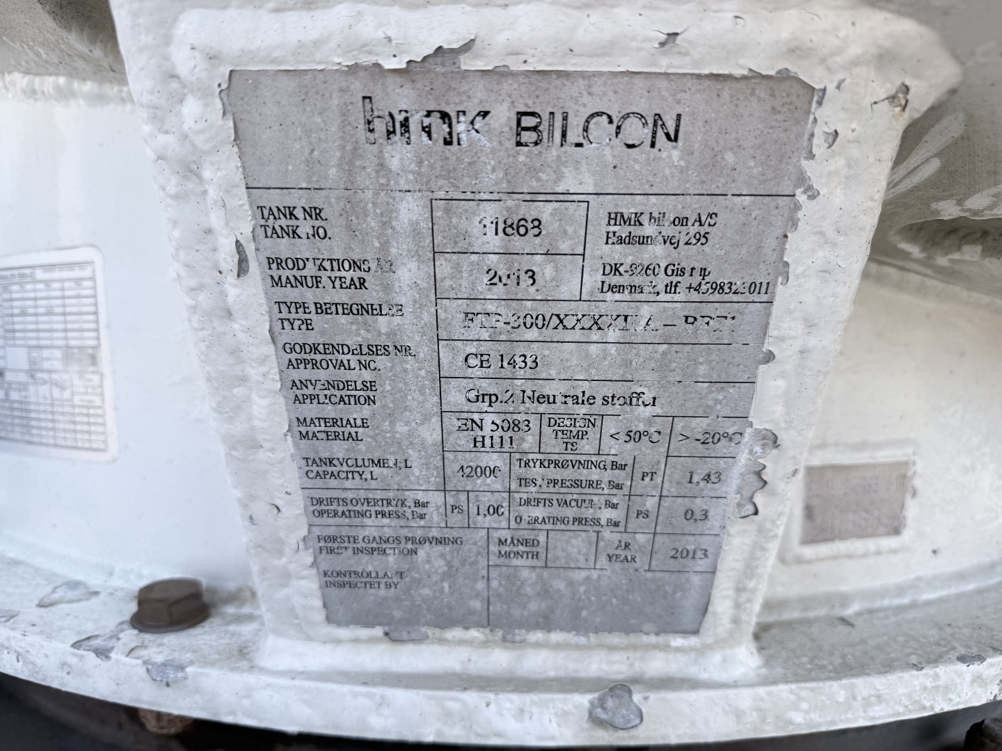 HMK Bilcon 30 t. 42 m3 Silo tank 6 rum