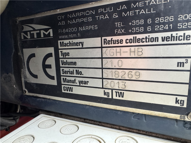 Scania P320 6x2*4 Euro 6 NTM 21 m3