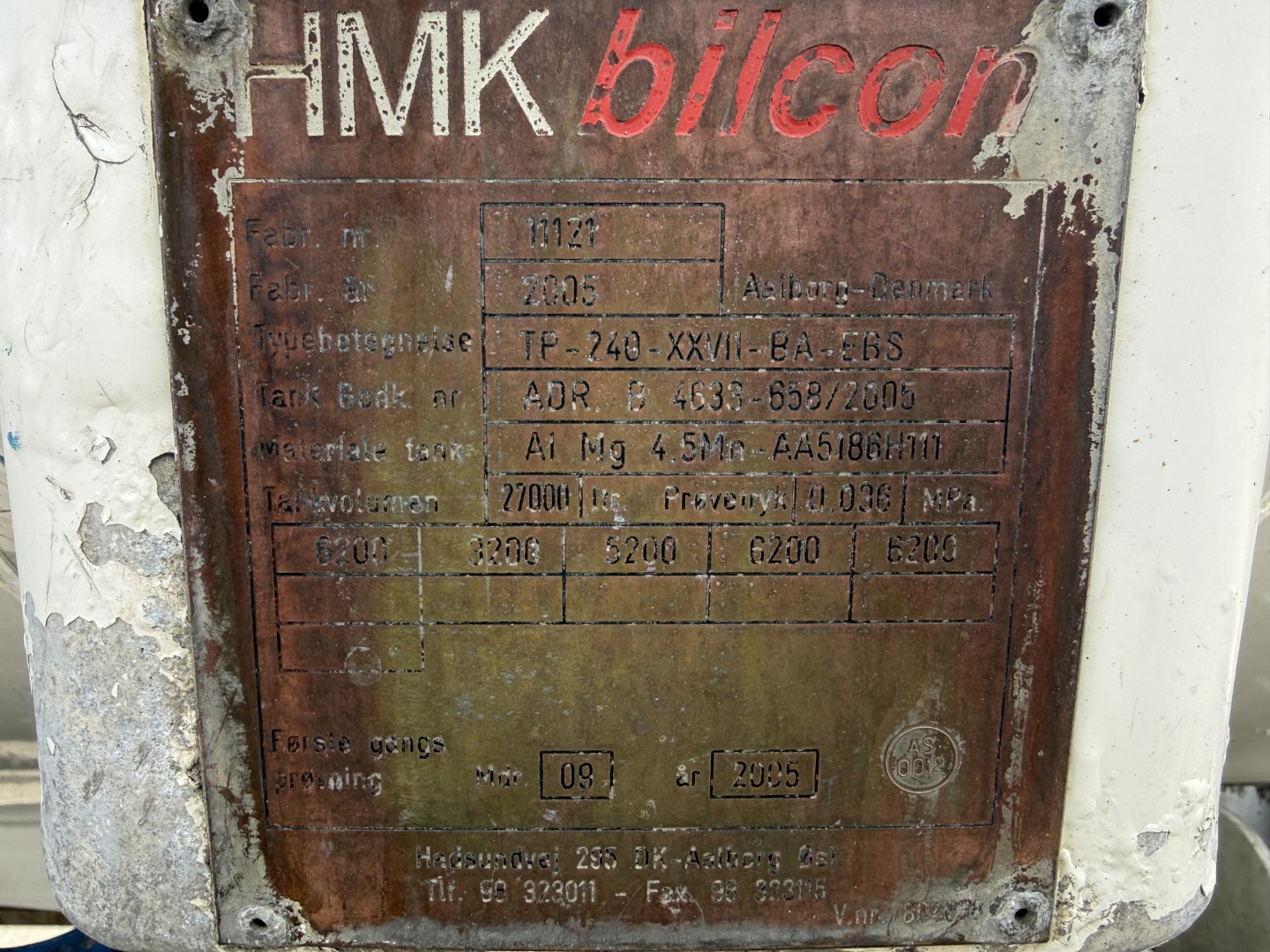 HMK Bilcon 27.000 l. ADR 5 rum