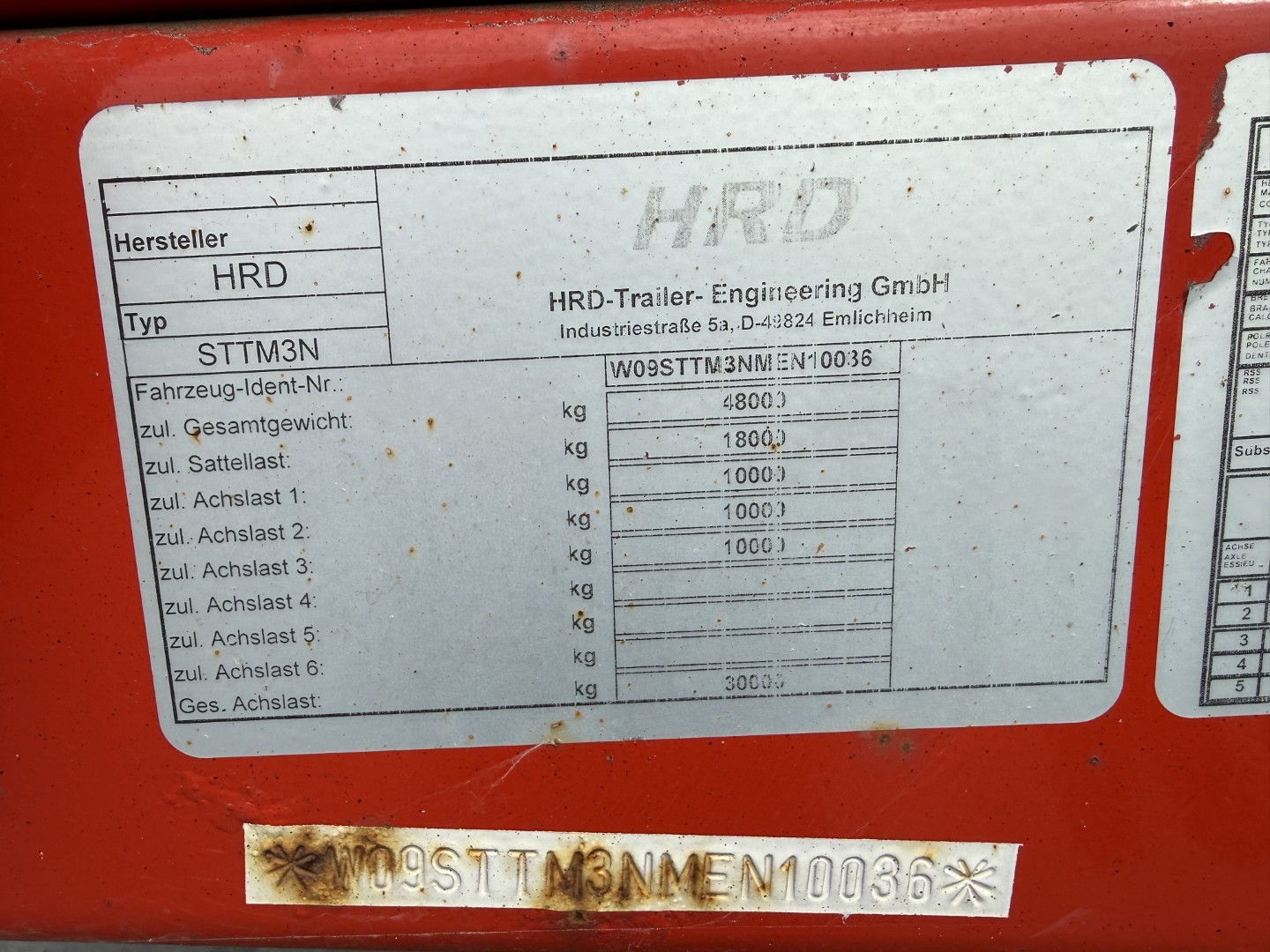 HRD 3 akslet Nedbygget 6,5 m. udtrækstrailer