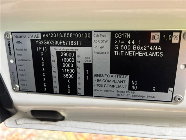 Scania G 500 B6x2*4NA Ficombi Sewage Sludge