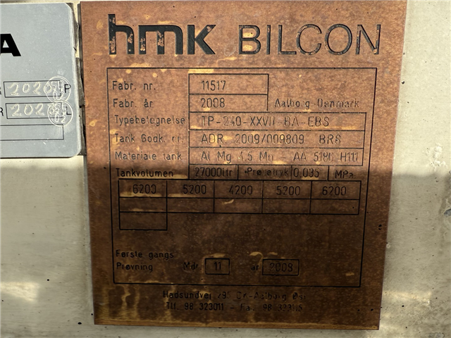 HMK Bilcon 27.000 l. ADR 5 rum.